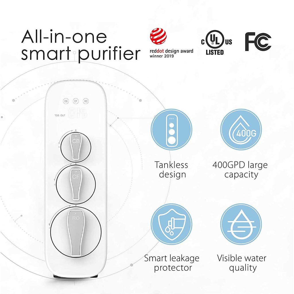 3-Stage Under Sink Tankless Drinking Water Filtration System F9395