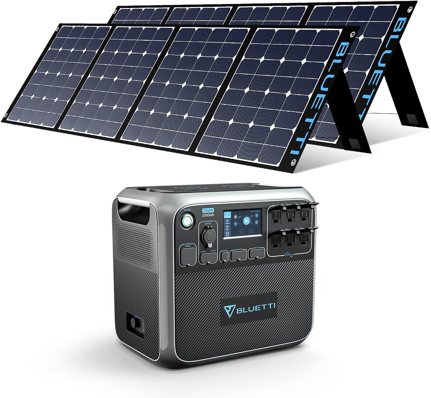 2000Wh 2000W Portable Power Station with 350W Solar Panel M6003