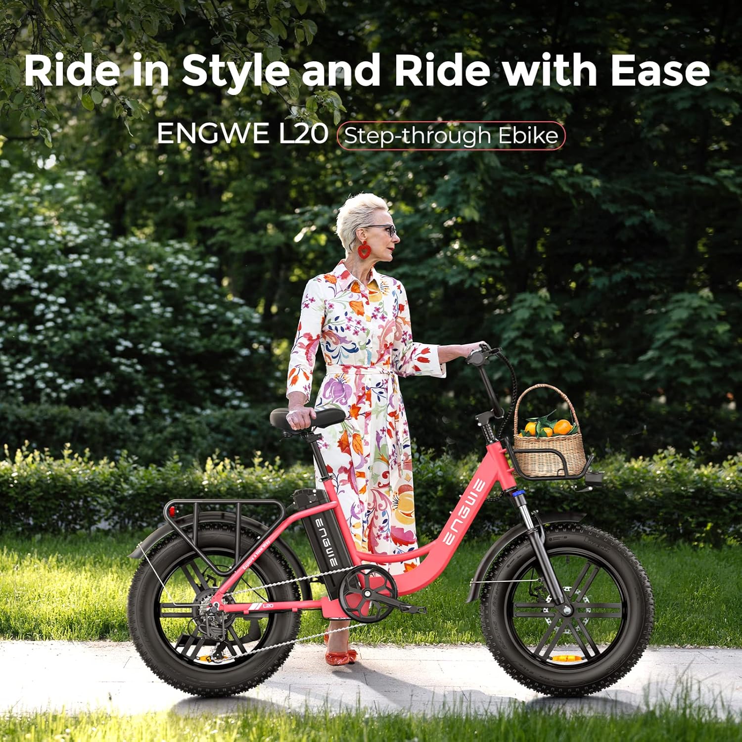Electric Bike with 20 * 4.0" Fat Tire, 48V13Ah Battery, 7-Speed Gear, Front Suspension (Black) G92900