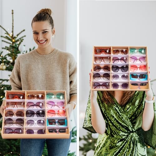 Sunglasses Organizer Storage Eyeglasses Holder Case Box with Lid A121