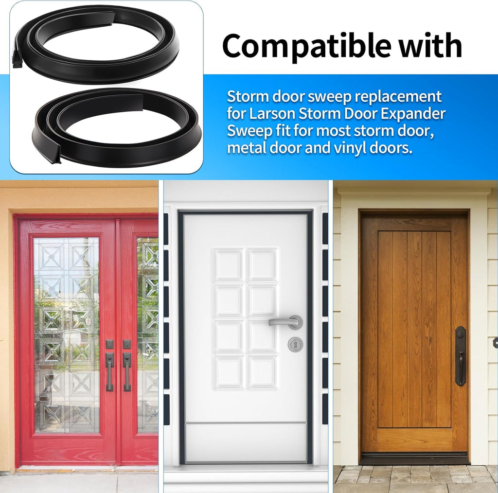 2-Piece Set Vinyl and Metal Door Sweep Assembly E127