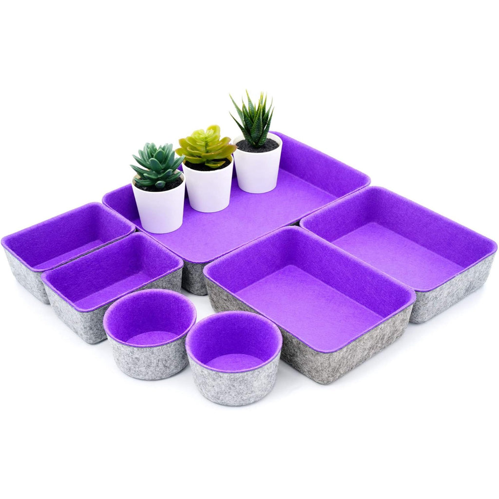 7-Piece Beige Felt Drawer Organizers E496360