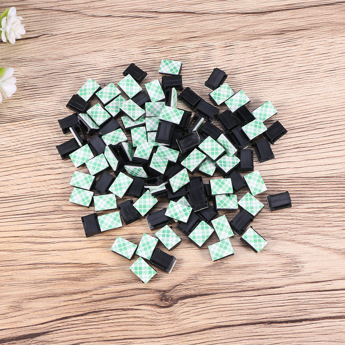 100pcs Black Adhesive Cable Clips Wire Cord Holders X3611