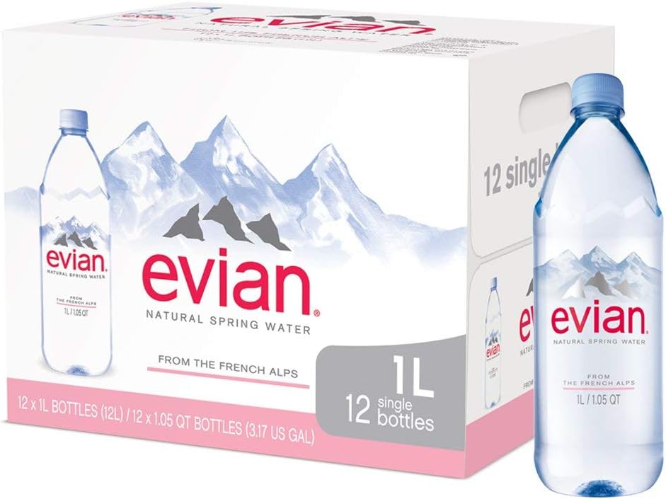 Natural Spring Water, 12 Bottles, 1 Liter W539