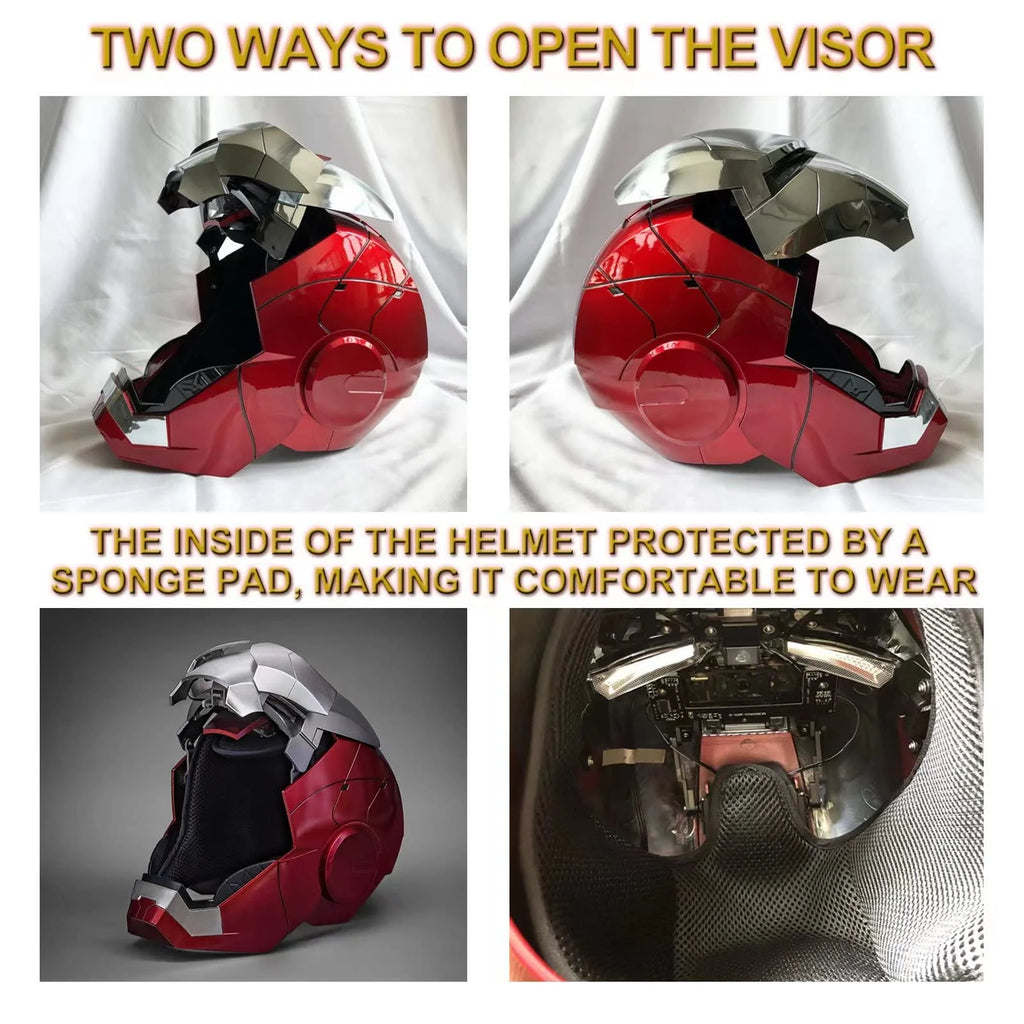 Silver Electronic LED Mask Helmet D9970