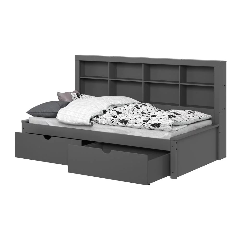 Dark Grey Twin Bookcase Day Bed E559677