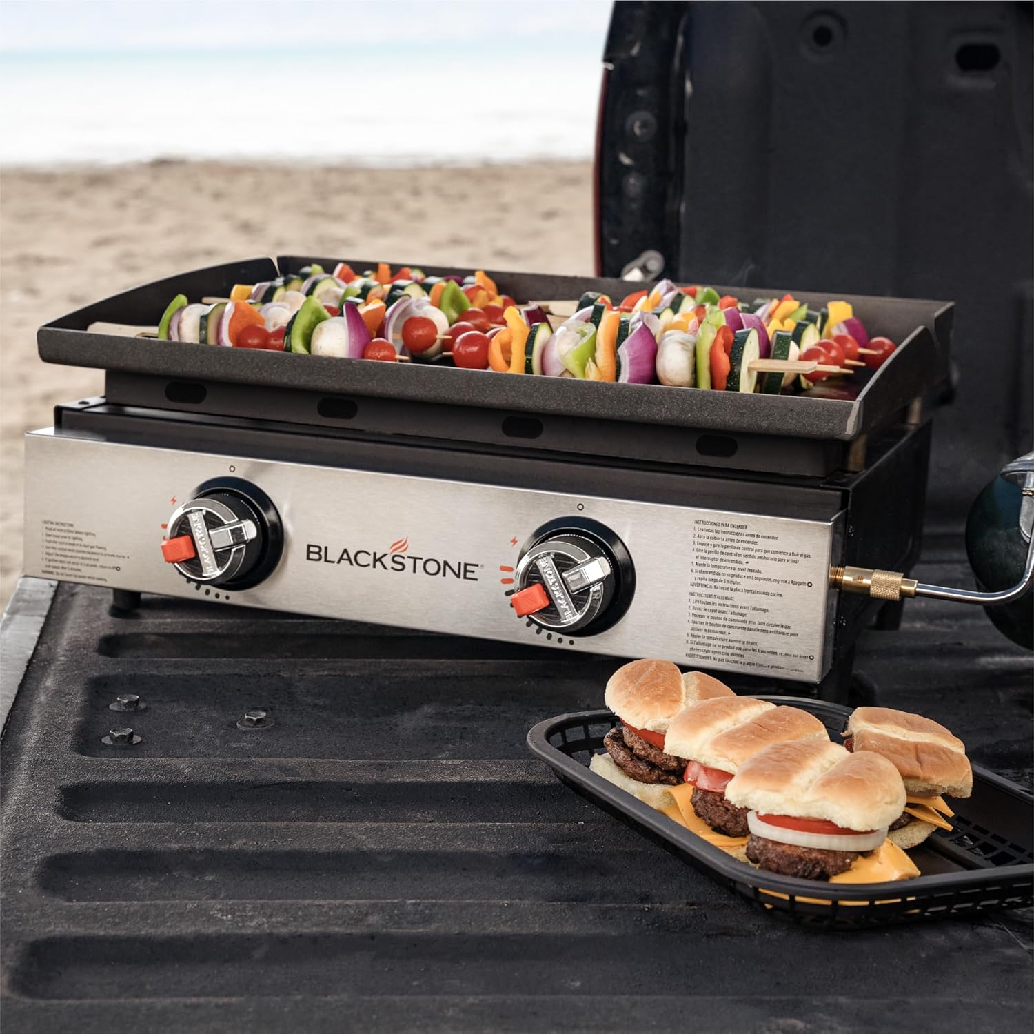 22" Tabletop Griddle with Powder Coated Steel, Black P99084
