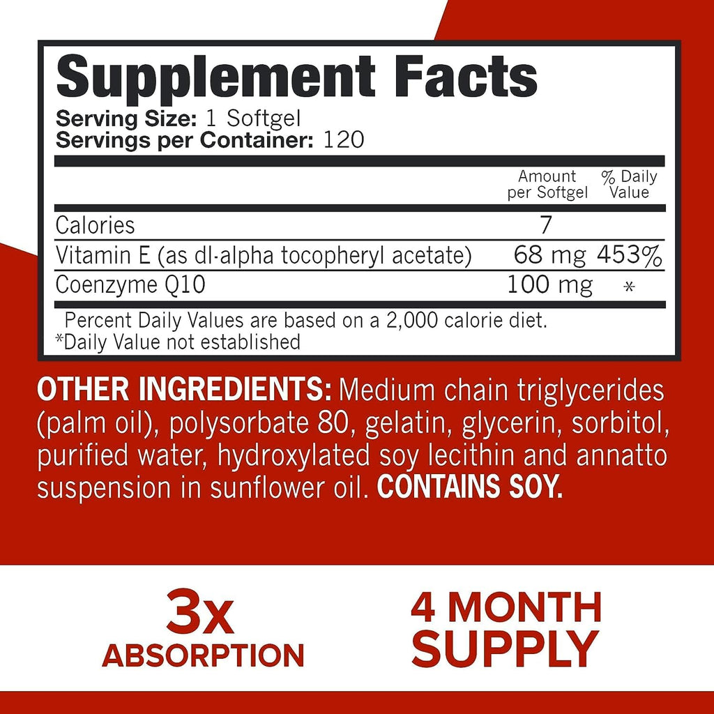 CoQ10 100mg Softgels, 120 Count N104