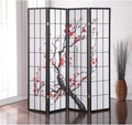 4-Panel Folding Shoji Screen Room Divider J935744