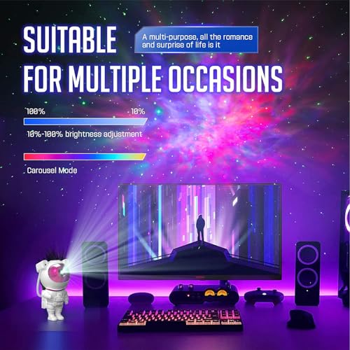 Astronaut Space Projector Starry Nebula Ceiling LED Lamp with Timer and Remote O8288