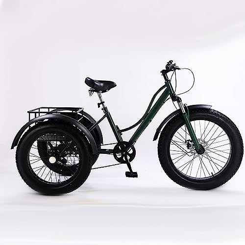 24 inch 7 Speed Fat Tire 3 Wheel Adult Tricycle with Large Basket P203