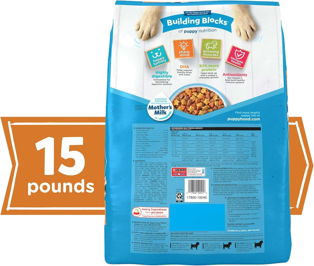 15 lb Bag Dry Puppy Food with Real Chicken R684
