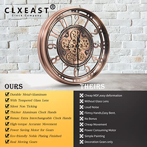 Large Copper Metal Wall Clock (21 Inch) Q10466