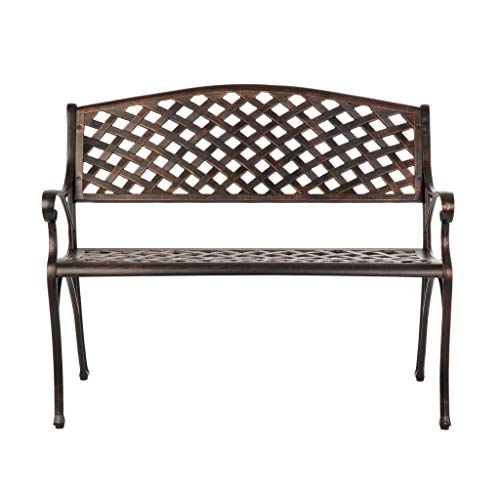 Antique Bronze Cast Aluminum Patio Bench Q331452