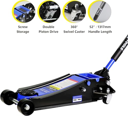 3 Ton Low Profile Floor Jack with Dual Pistons Quick Lift Pump M61039