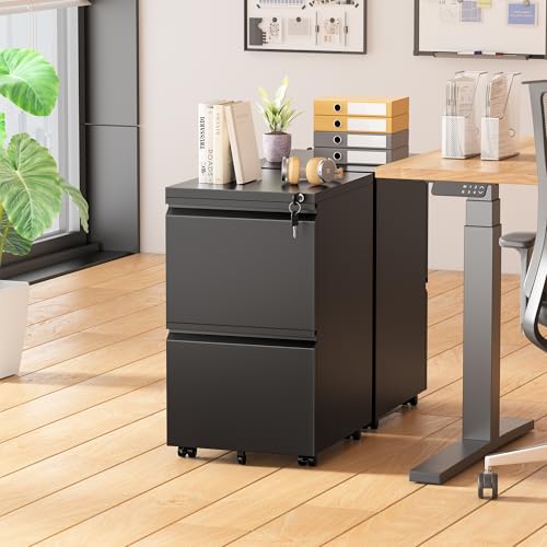 3 Drawer Black Mobile File Cabinet with Lock R410740