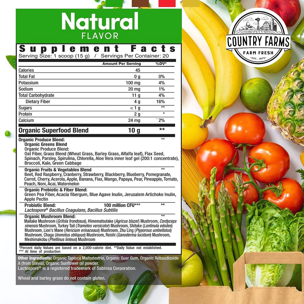 50 Organic Super Foods Drink Mix, 20 Servings, 10.6 Oz, 2 Packs R42945
