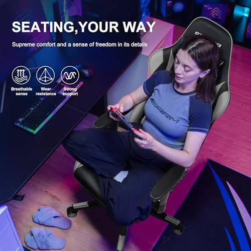 Blue Gaming Chair with Footrest U403530