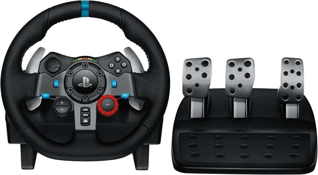 Black Leather Steering Wheel with Floor Pedals I175499