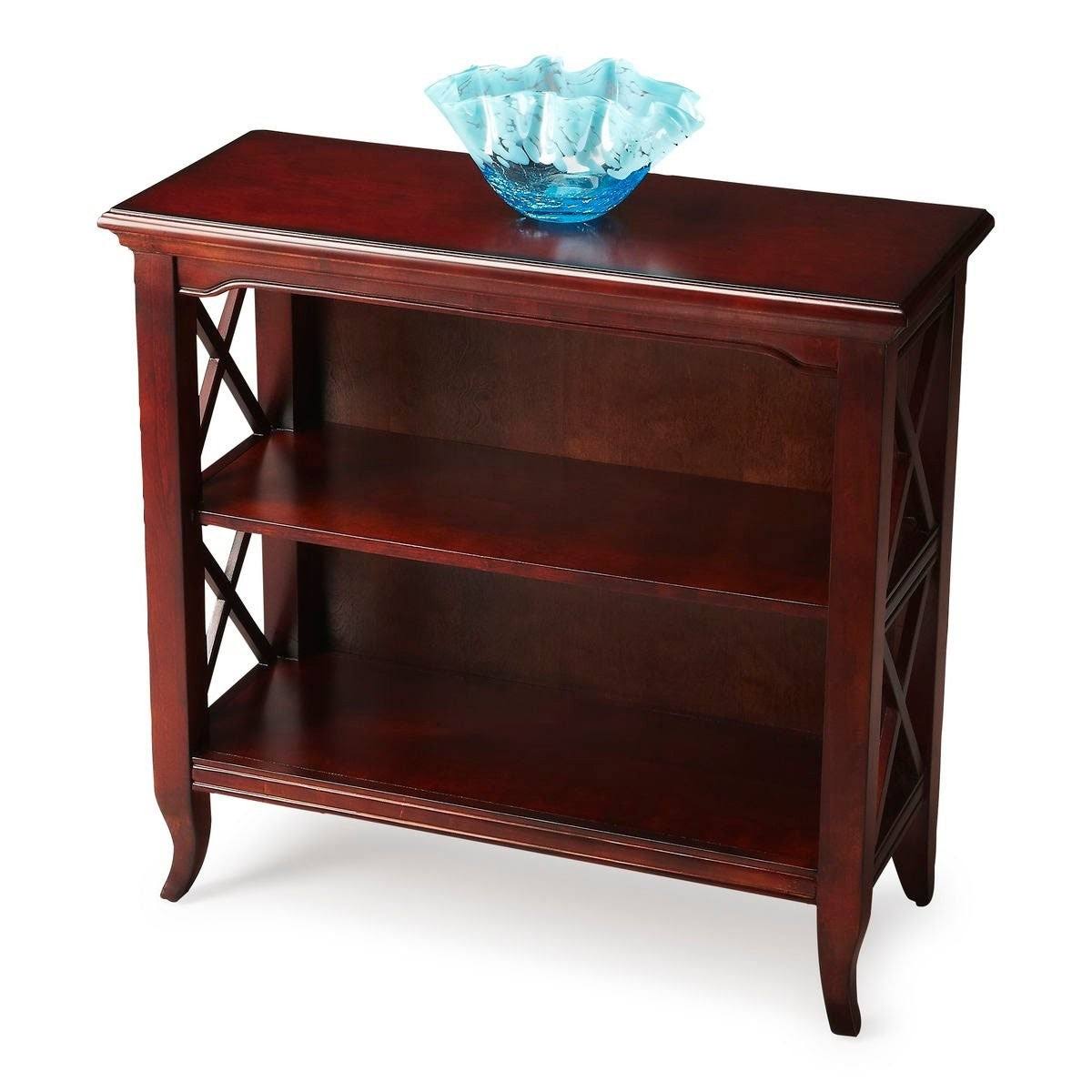 Dark Brown Wooden Low Bookcase B5893