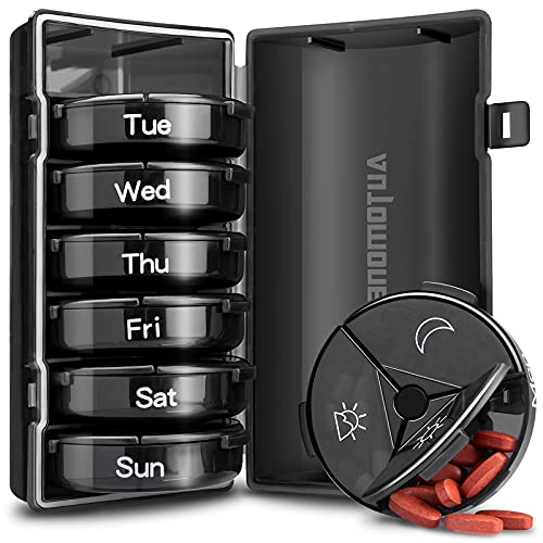 Black Weekly Pill Organizer 3 Times a Day R8141