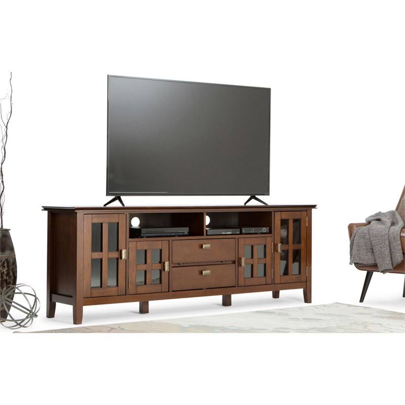 Solid Wood TV Media Stand in Russet Brown X701815