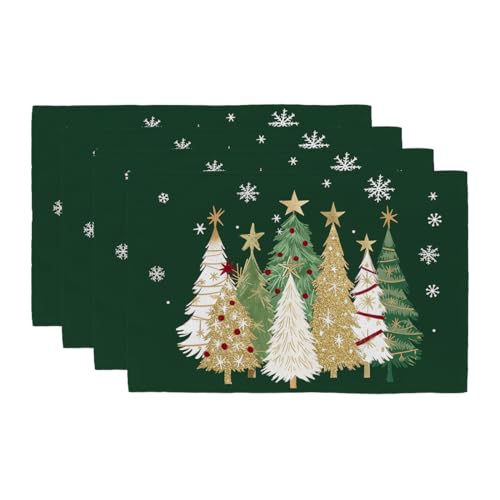 Christmas Placemats Set of 4 Green J4058