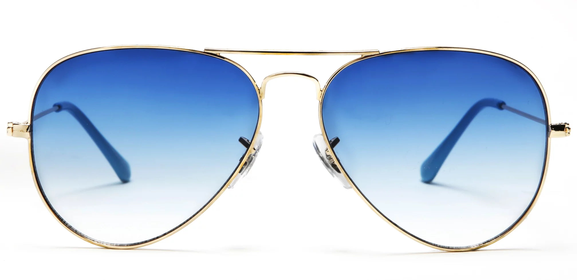 Gold Frame Blue Lens Aviator Sunglasses C88398