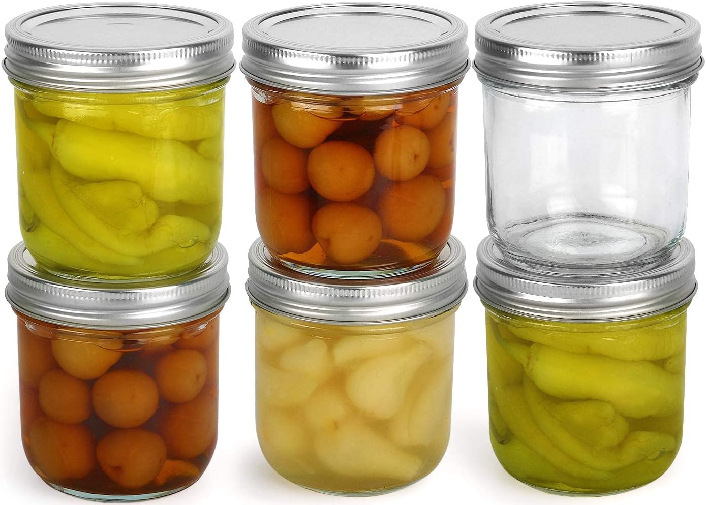 10 oz Wide Mouth Mason Jars with Lids and Bands, 6 Pack M429169
