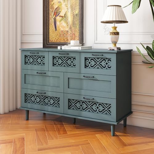 Blue 3 Door 3 Drawer Wooden Sideboard Cabinet Z4022