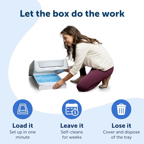 Self-Cleaning Cat Litterbox with Disposable Crystal Tray O465