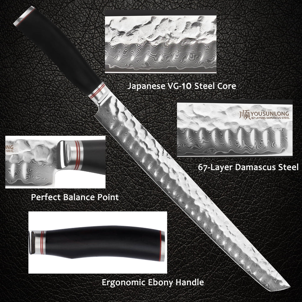 13 Inch Damascus Steel Fillet Knife with Leather Sheath V558920