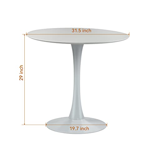 Black Round Dining Table with Metal Pedestal Base S859315