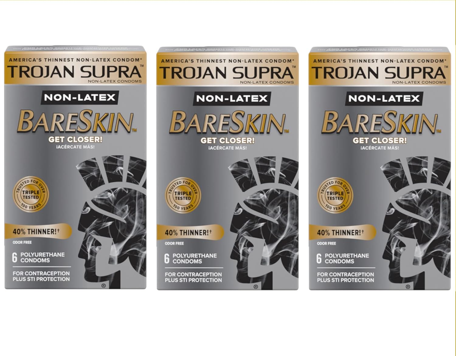 3 Packs of 6 Non-latex Condoms D30542