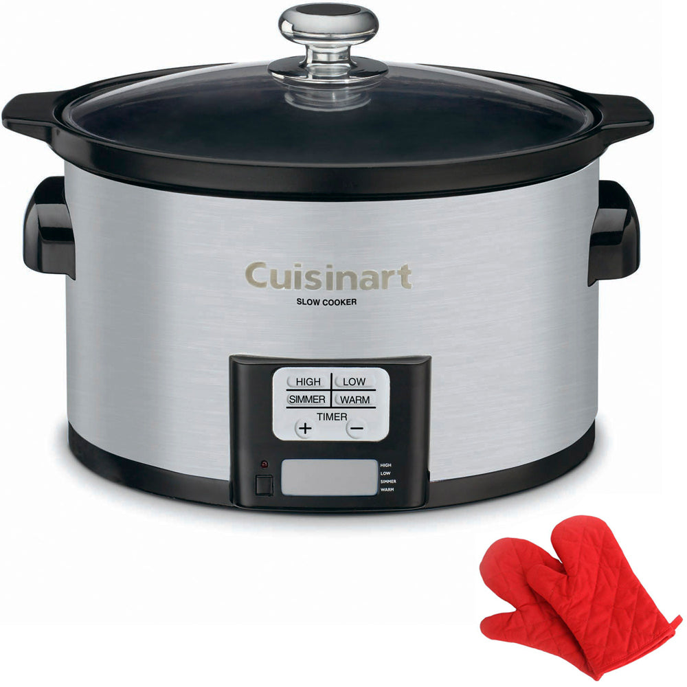 3.5 Quart Programmable Slow Cooker Brushed Stainless Steel E6612