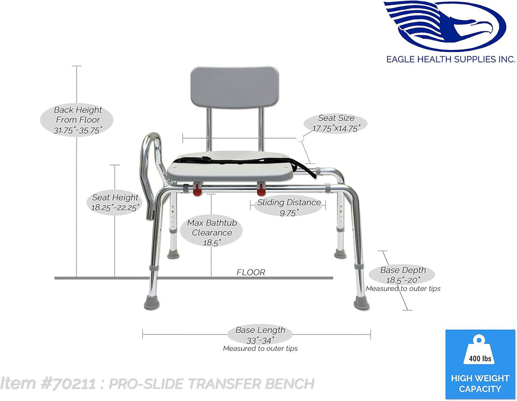 Bathtub Transfer Bench and Sliding Shower Chair P538558