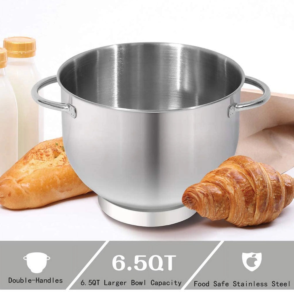 6.5-QT 660W 6-Speed Tilt-Head Stand Mixer with Dough Hook, Wire Whip & Beater Y318