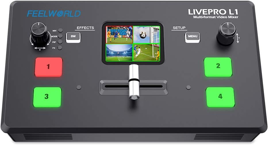 Multi Camera Video Mixer Switcher 2 Inch LCD Display 4 x HDMI Inputs USB 3.0 Output D9023