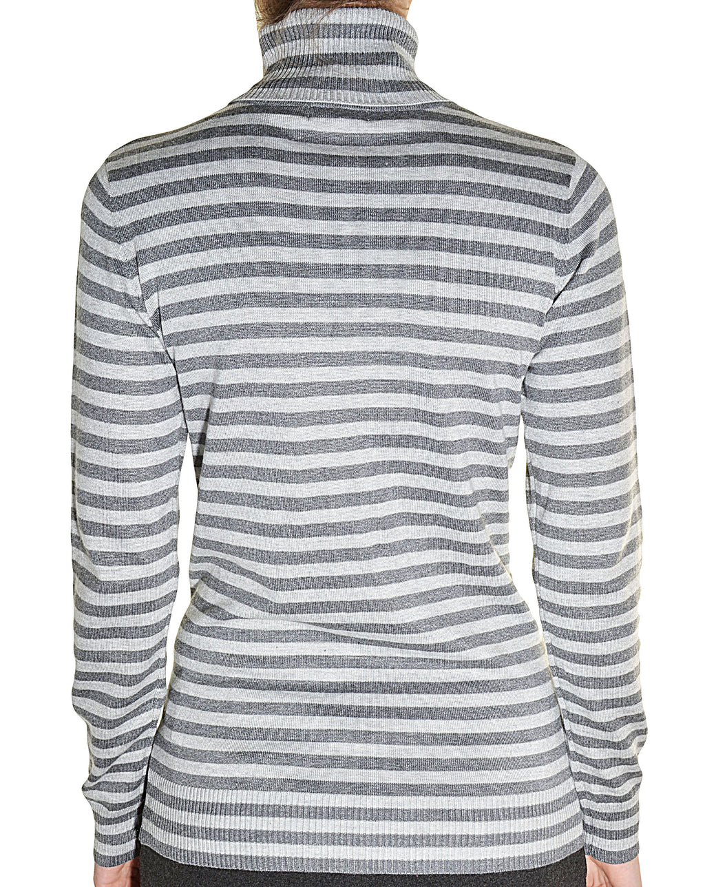 Striped Knit Turtleneck Shirt E7084
