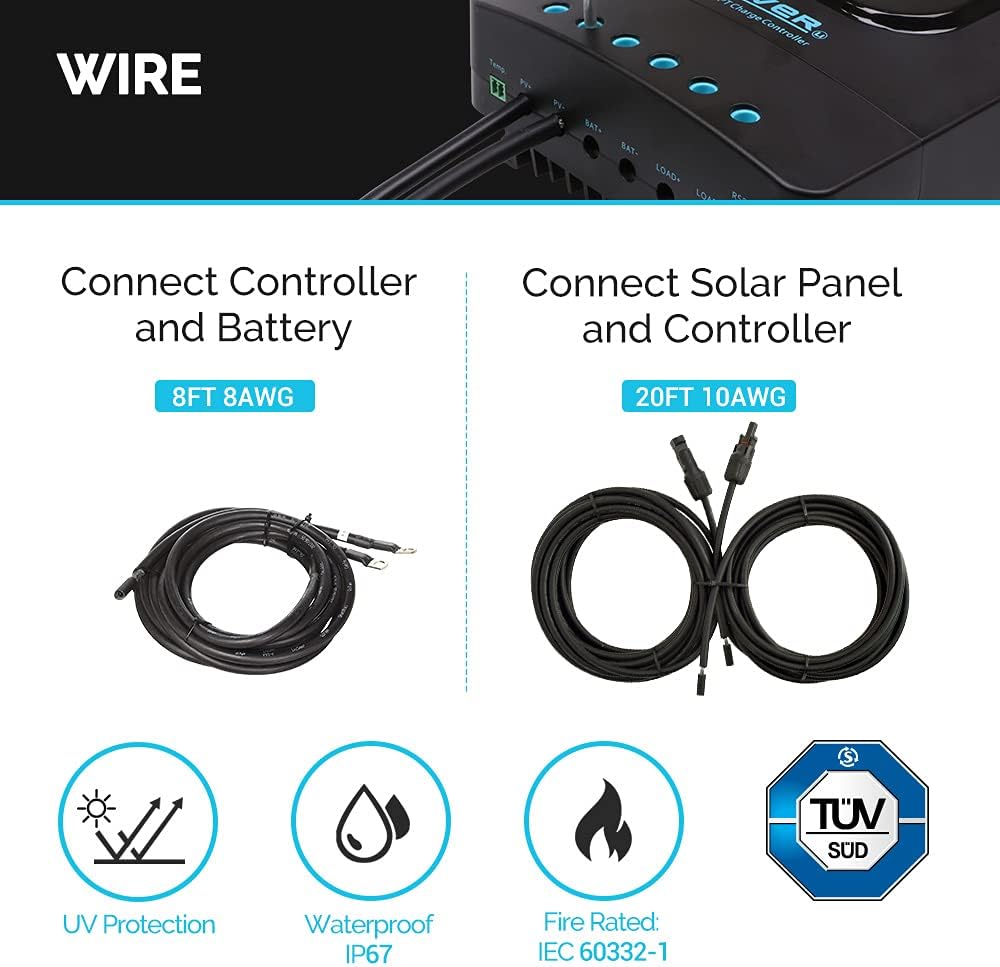 400 Watt 12 Volt Monocrystalline Solar Panel Kit with 40A MPPT Charge Controller Y1342