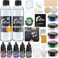 16 Oz Epoxy Resin Kit with Mica Powder, Silicone Molds, Crushed Glass E80753