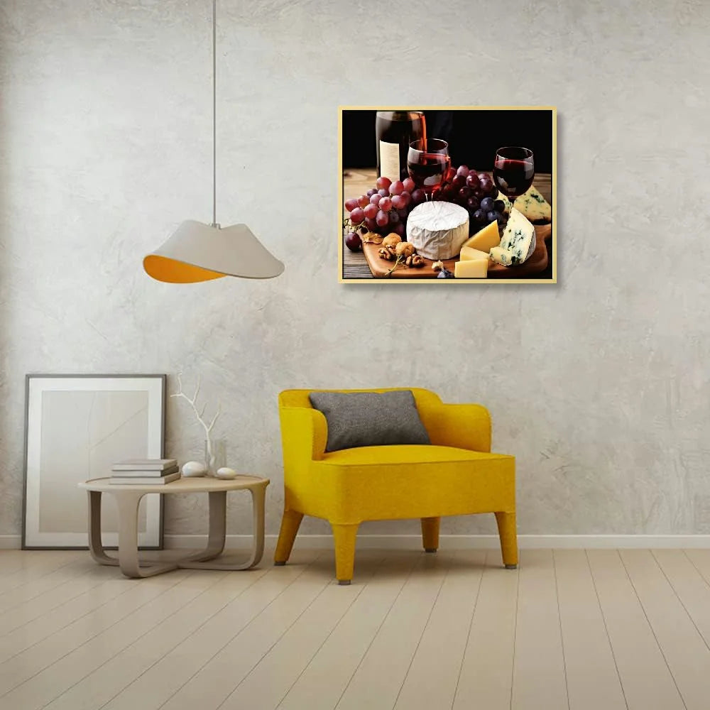 Wine Bottle Glasses Wall Art Decor Canvas Panels Pieces Set 16x12in/20x16in B3410