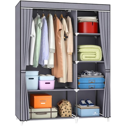 Black 43 x 17.7 x 66 Inches Portable Closet with 1 Hanging Rod and 6 Shelves M67839