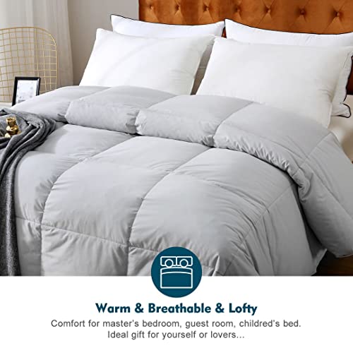 100% Organic Cotton Quilted Medium Warm King Comforter (106x90, Ivory White) M4732