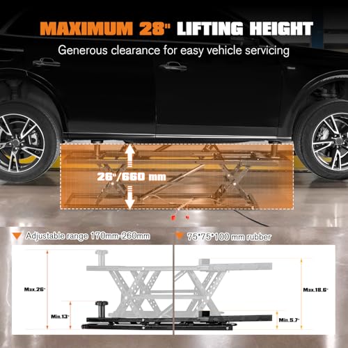 7000 LBS Portable Car Lift with 28" Max Height S57654
