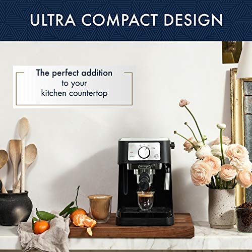 Black Manual Espresso Machine with Milk Frother Steam Wand G6312