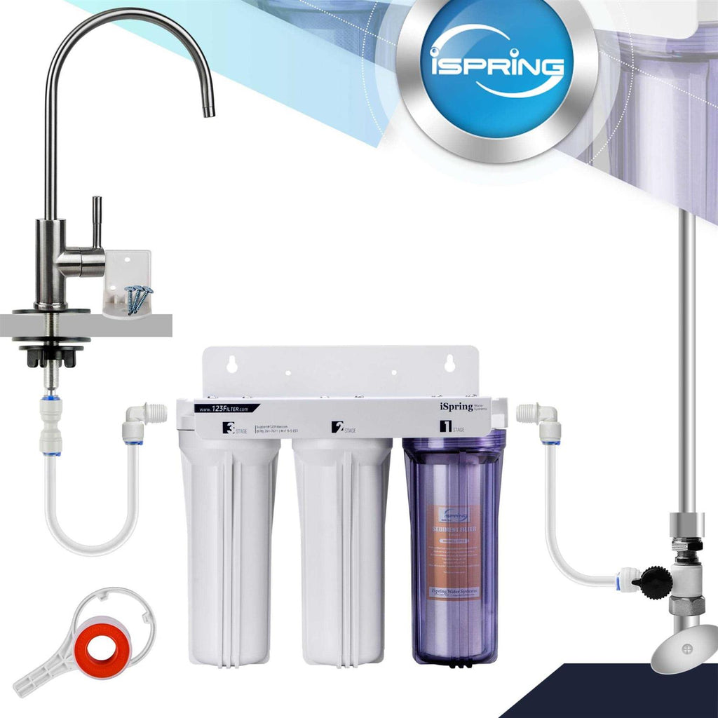 3-Stage Under Sink Tankless Drinking Water Filtration System F9395