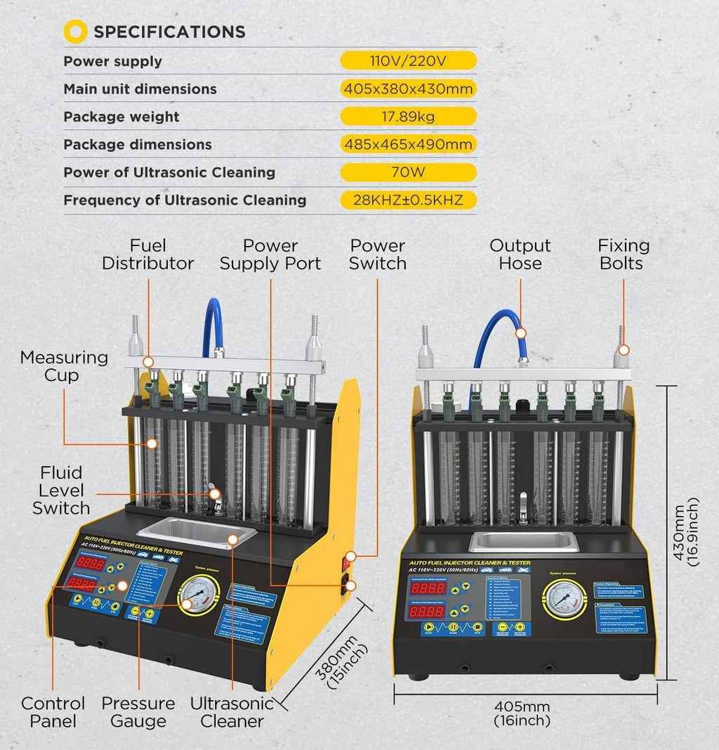 Fuel Injector Cleaner and Tester 110V R8681