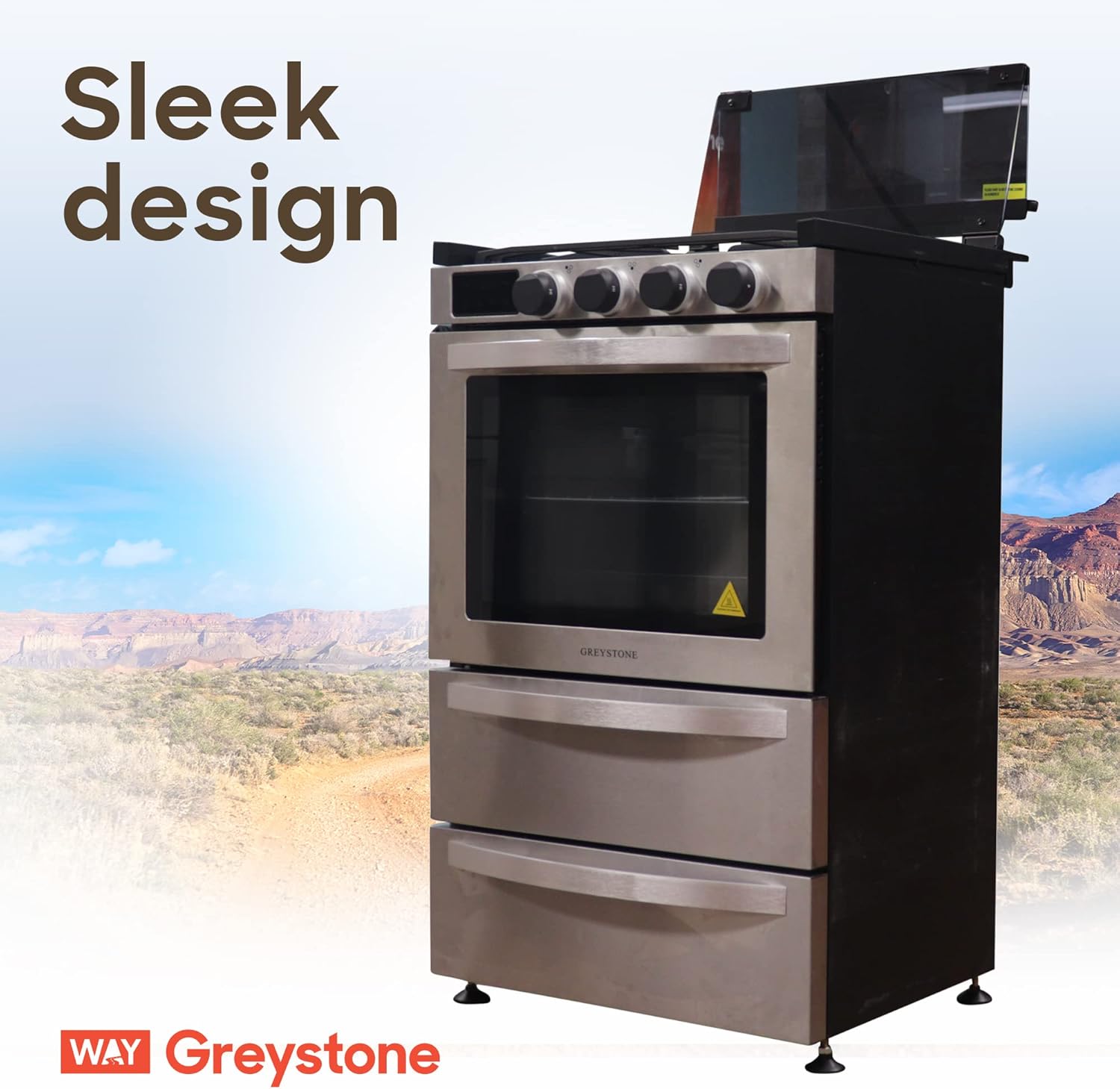 21 Inch Freestanding RV Gas Range Stove and Oven Combo 3 Burners Stainless Steel K52902