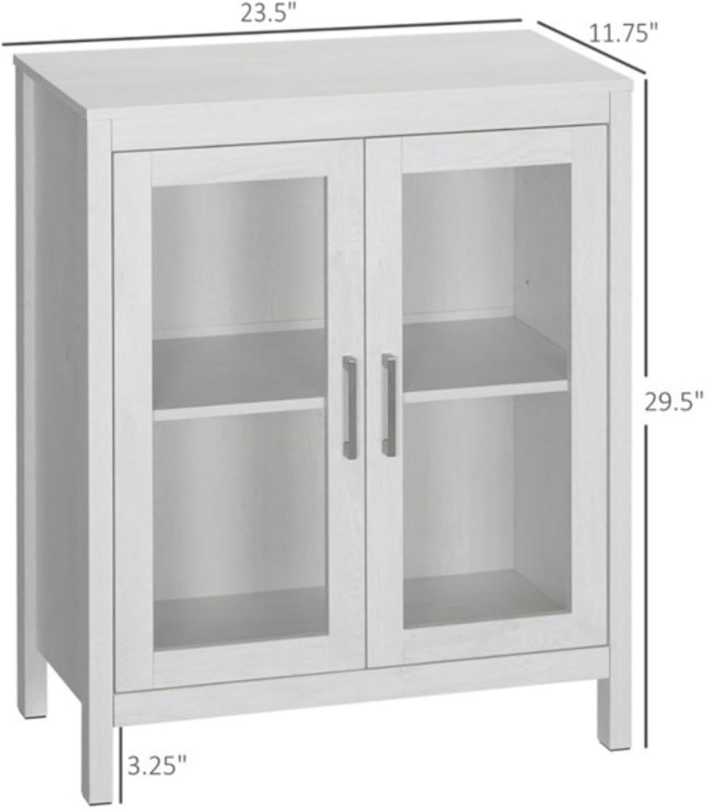 White Floor Bathroom Cabinet with Doors T22029